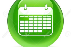 Calendar icon glassy green button